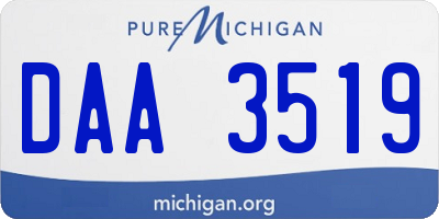 MI license plate DAA3519