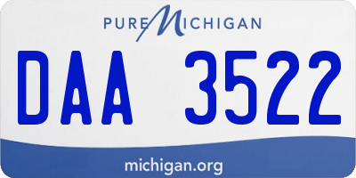 MI license plate DAA3522