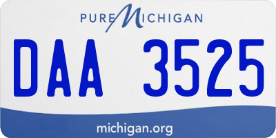 MI license plate DAA3525