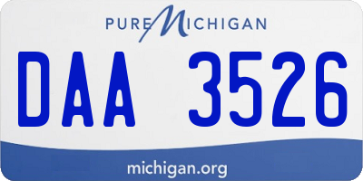 MI license plate DAA3526