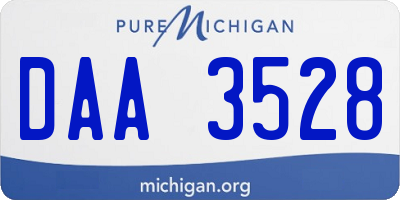 MI license plate DAA3528