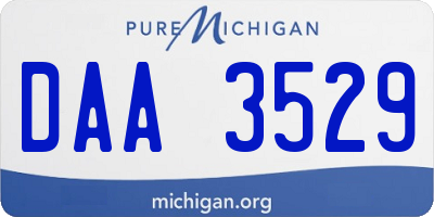 MI license plate DAA3529