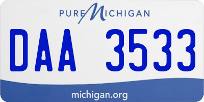 MI license plate DAA3533