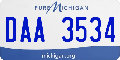 MI license plate DAA3534