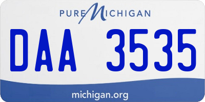 MI license plate DAA3535