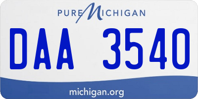 MI license plate DAA3540