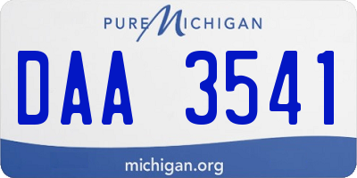 MI license plate DAA3541