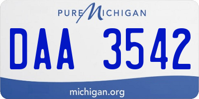 MI license plate DAA3542