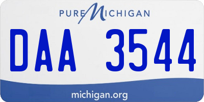 MI license plate DAA3544