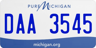 MI license plate DAA3545