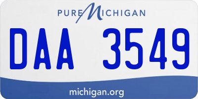 MI license plate DAA3549