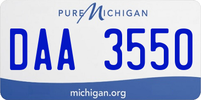 MI license plate DAA3550