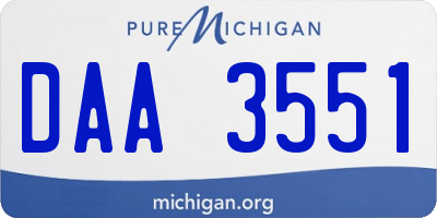 MI license plate DAA3551