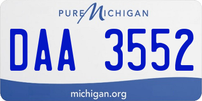 MI license plate DAA3552