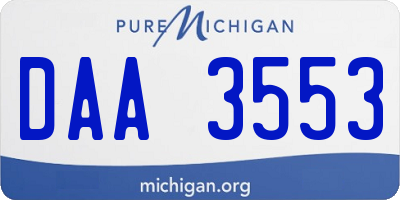 MI license plate DAA3553