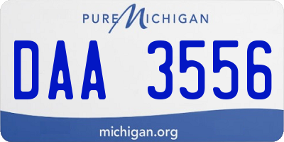 MI license plate DAA3556