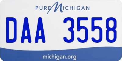 MI license plate DAA3558