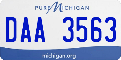 MI license plate DAA3563