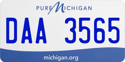 MI license plate DAA3565