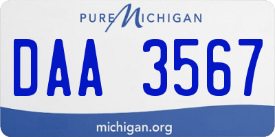 MI license plate DAA3567