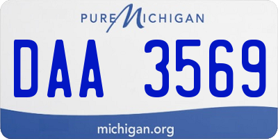 MI license plate DAA3569