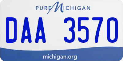 MI license plate DAA3570