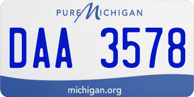 MI license plate DAA3578