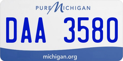 MI license plate DAA3580