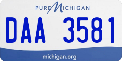 MI license plate DAA3581