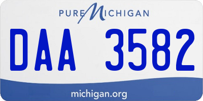 MI license plate DAA3582