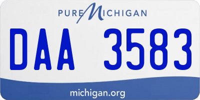 MI license plate DAA3583