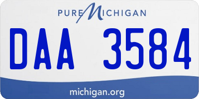 MI license plate DAA3584