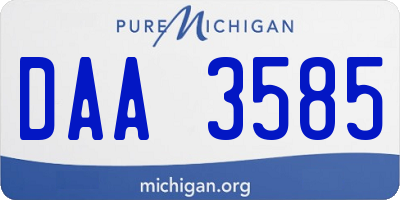 MI license plate DAA3585