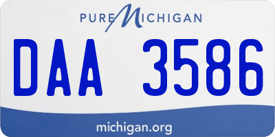 MI license plate DAA3586