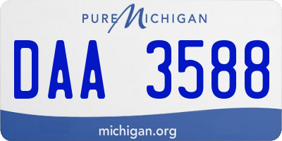 MI license plate DAA3588