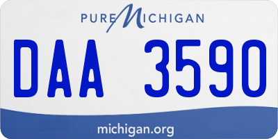 MI license plate DAA3590