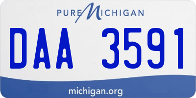 MI license plate DAA3591