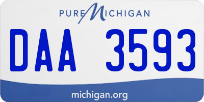 MI license plate DAA3593