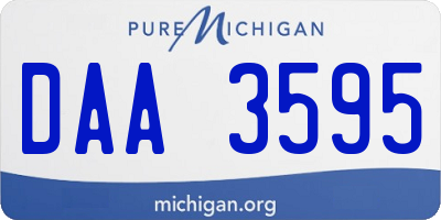 MI license plate DAA3595