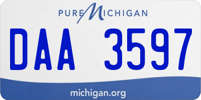 MI license plate DAA3597