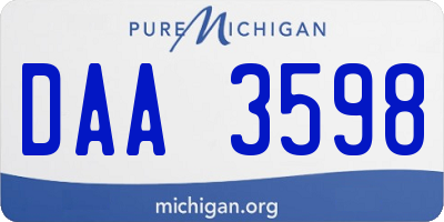 MI license plate DAA3598