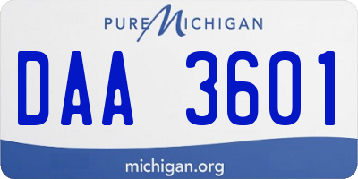 MI license plate DAA3601