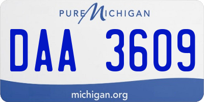 MI license plate DAA3609