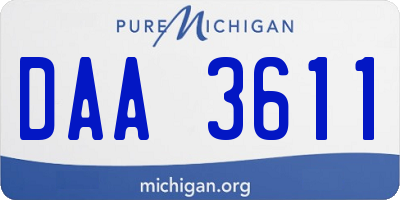 MI license plate DAA3611