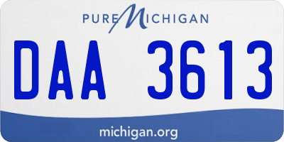 MI license plate DAA3613