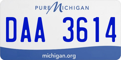 MI license plate DAA3614