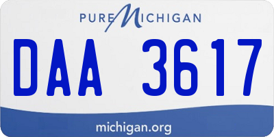 MI license plate DAA3617
