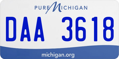 MI license plate DAA3618