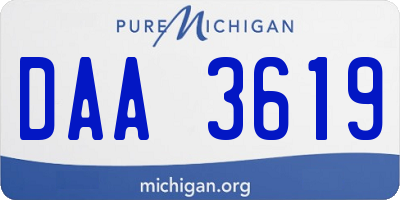 MI license plate DAA3619