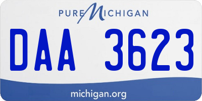 MI license plate DAA3623